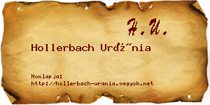 Hollerbach Uránia névjegykártya